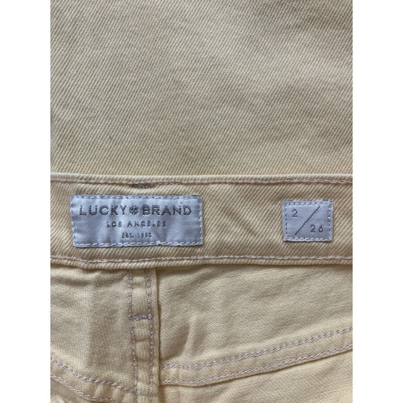 Lucky Brand Mid Rise Crop Straight Leg Ankle Jeans Pale Yellow Denim Size 2/ 26 - Picture 4 of 5
